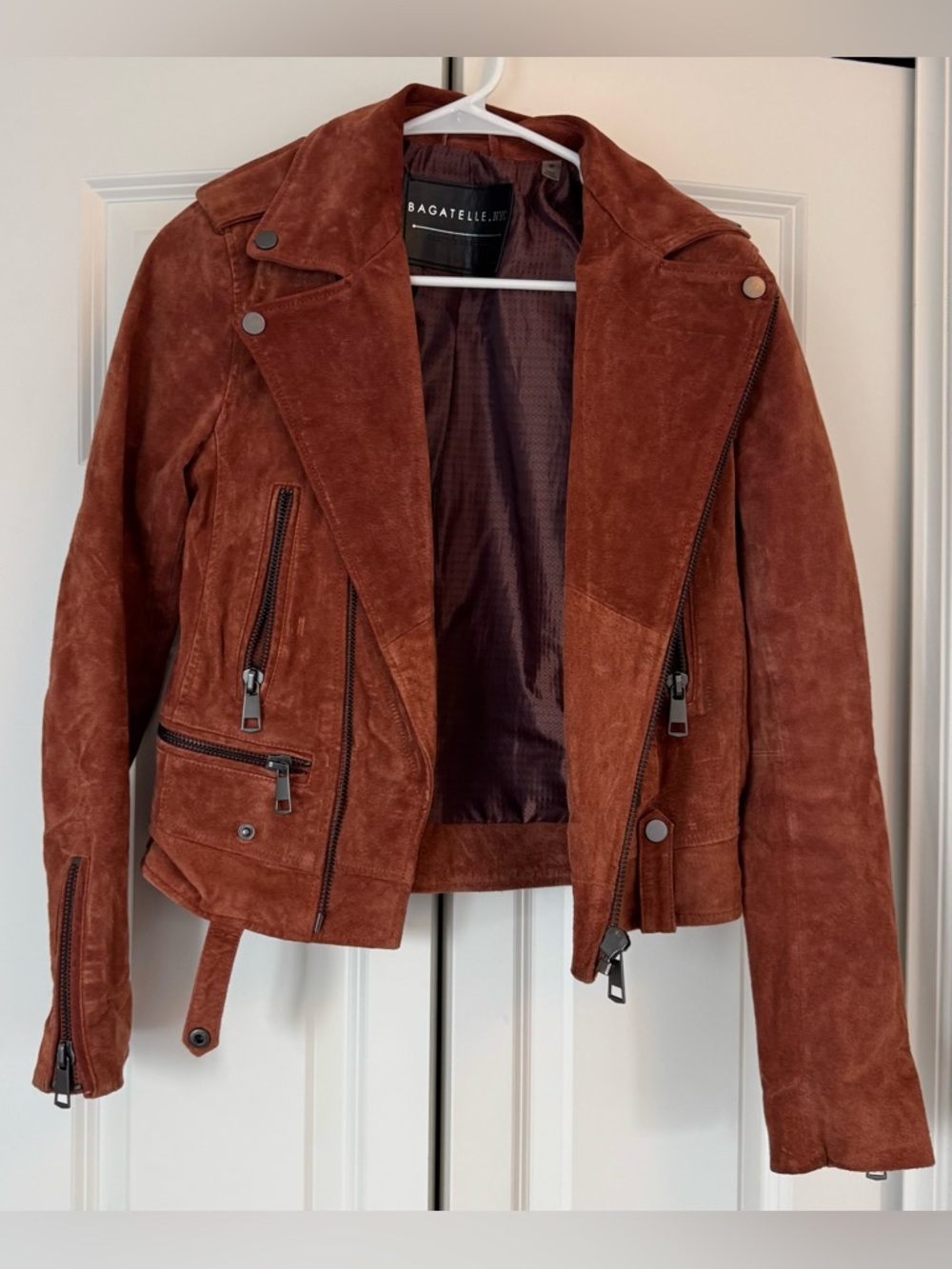 EUC Bagatelle NYC Suede Biker Jacket | Soft Leather Moto Jacket - Picture 2 of 4